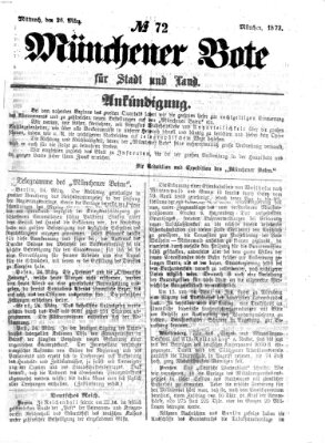 Münchener Bote für Stadt und Land Mittwoch 26. März 1873