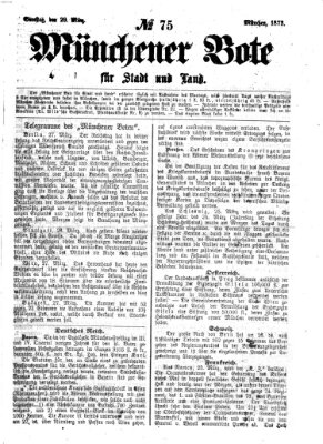 Münchener Bote für Stadt und Land Samstag 29. März 1873