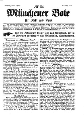 Münchener Bote für Stadt und Land Mittwoch 9. April 1873