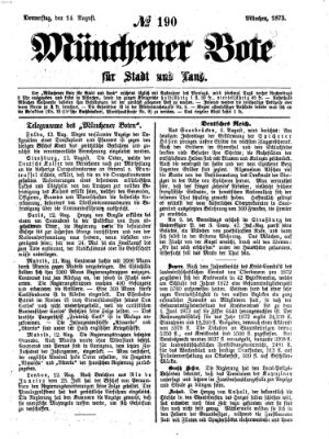 Münchener Bote für Stadt und Land Donnerstag 14. August 1873