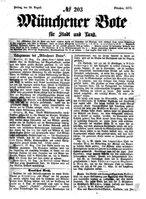 Münchener Bote für Stadt und Land Freitag 29. August 1873