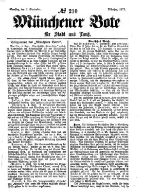 Münchener Bote für Stadt und Land Samstag 6. September 1873