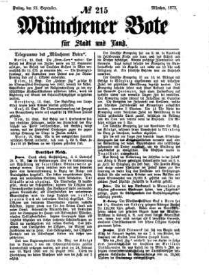 Münchener Bote für Stadt und Land Freitag 12. September 1873