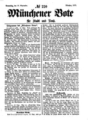 Münchener Bote für Stadt und Land Donnerstag 18. September 1873