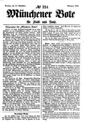 Münchener Bote für Stadt und Land Dienstag 23. September 1873