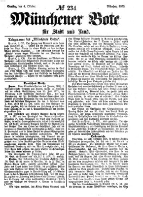 Münchener Bote für Stadt und Land Samstag 4. Oktober 1873