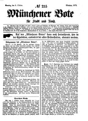 Münchener Bote für Stadt und Land Sonntag 5. Oktober 1873