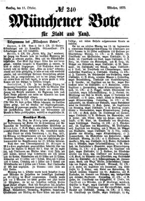 Münchener Bote für Stadt und Land Samstag 11. Oktober 1873