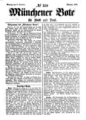 Münchener Bote für Stadt und Land Sonntag 2. November 1873