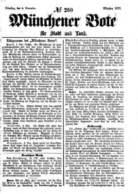 Münchener Bote für Stadt und Land Dienstag 4. November 1873