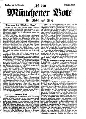 Münchener Bote für Stadt und Land Samstag 15. November 1873