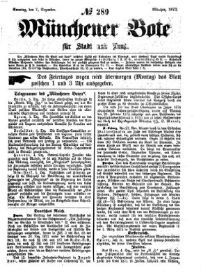 Münchener Bote für Stadt und Land Sonntag 7. Dezember 1873