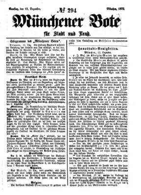 Münchener Bote für Stadt und Land Samstag 13. Dezember 1873