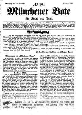 Münchener Bote für Stadt und Land Donnerstag 25. Dezember 1873