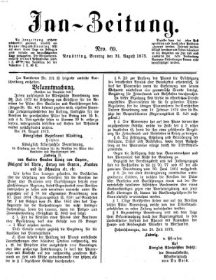 Inn-Zeitung Sonntag 31. August 1873