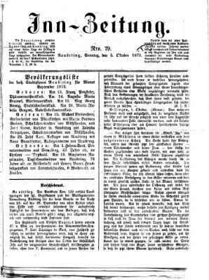 Inn-Zeitung Sonntag 5. Oktober 1873