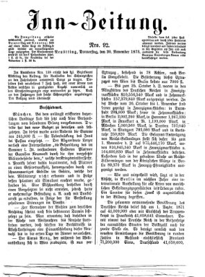 Inn-Zeitung Donnerstag 20. November 1873