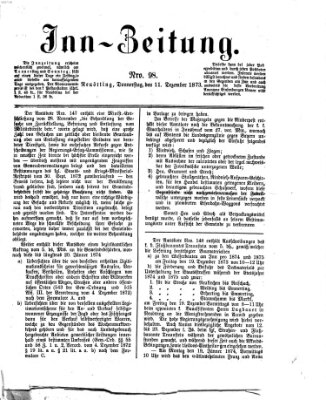 Inn-Zeitung Donnerstag 11. Dezember 1873