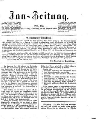 Inn-Zeitung Donnerstag 25. Dezember 1873