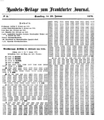 Frankfurter Journal. Handels-Beilage zum Frankfurter Journal (Frankfurter Journal) Samstag 25. Januar 1873