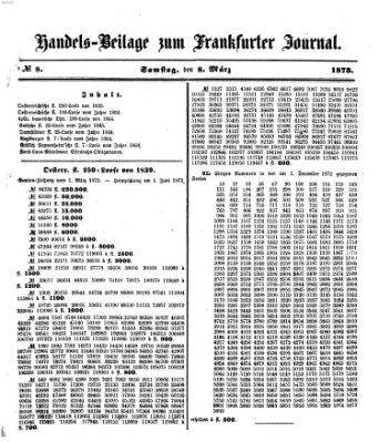 Frankfurter Journal. Handels-Beilage zum Frankfurter Journal (Frankfurter Journal) Samstag 8. März 1873