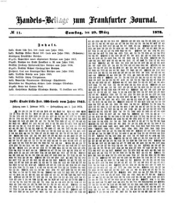 Frankfurter Journal. Handels-Beilage zum Frankfurter Journal (Frankfurter Journal) Samstag 29. März 1873
