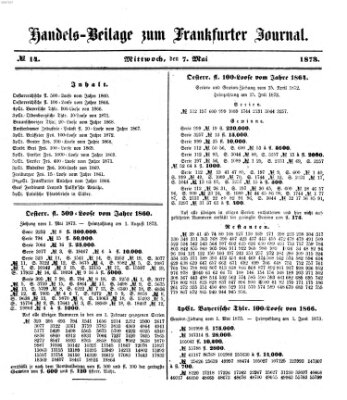 Frankfurter Journal. Handels-Beilage zum Frankfurter Journal (Frankfurter Journal) Mittwoch 7. Mai 1873