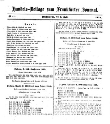 Frankfurter Journal. Handels-Beilage zum Frankfurter Journal (Frankfurter Journal) Mittwoch 9. Juli 1873