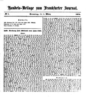Frankfurter Journal. Handels-Beilage zum Frankfurter Journal (Frankfurter Journal) Sonntag 1. März 1874