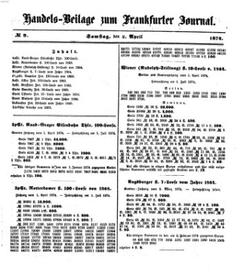 Frankfurter Journal. Handels-Beilage zum Frankfurter Journal (Frankfurter Journal) Donnerstag 2. April 1874