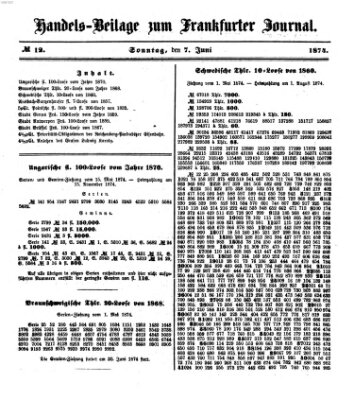 Frankfurter Journal. Handels-Beilage zum Frankfurter Journal (Frankfurter Journal) Sonntag 7. Juni 1874