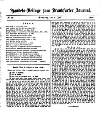 Frankfurter Journal. Handels-Beilage zum Frankfurter Journal (Frankfurter Journal) Sonntag 5. Juli 1874