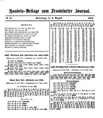 Frankfurter Journal. Handels-Beilage zum Frankfurter Journal (Frankfurter Journal) Sonntag 2. August 1874