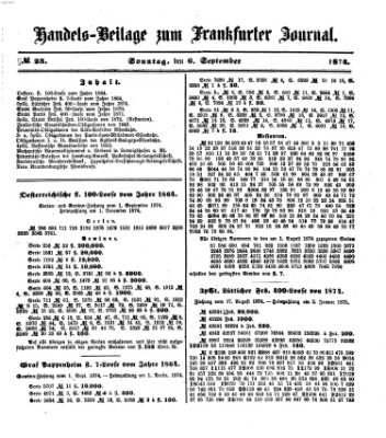 Frankfurter Journal. Handels-Beilage zum Frankfurter Journal (Frankfurter Journal) Sonntag 6. September 1874