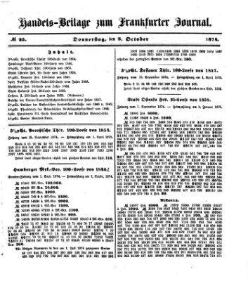 Frankfurter Journal. Handels-Beilage zum Frankfurter Journal (Frankfurter Journal) Donnerstag 8. Oktober 1874