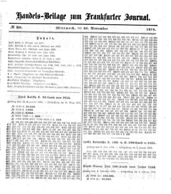 Frankfurter Journal. Handels-Beilage zum Frankfurter Journal (Frankfurter Journal) Mittwoch 25. November 1874