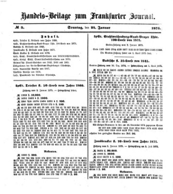 Frankfurter Journal. Handels-Beilage zum Frankfurter Journal (Frankfurter Journal) Sonntag 24. Januar 1875