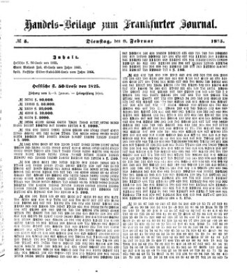 Frankfurter Journal. Handels-Beilage zum Frankfurter Journal (Frankfurter Journal) Dienstag 9. Februar 1875