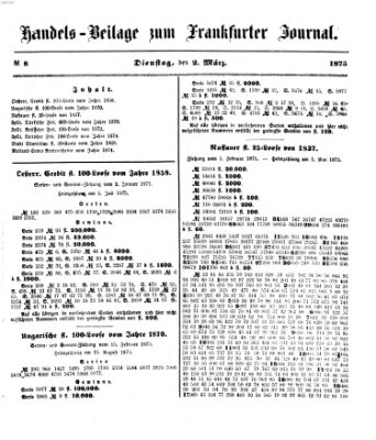 Frankfurter Journal. Handels-Beilage zum Frankfurter Journal (Frankfurter Journal) Dienstag 2. März 1875