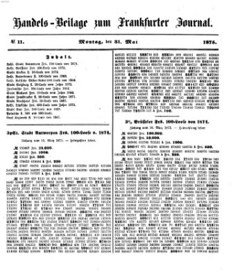 Frankfurter Journal. Handels-Beilage zum Frankfurter Journal (Frankfurter Journal) Montag 31. Mai 1875