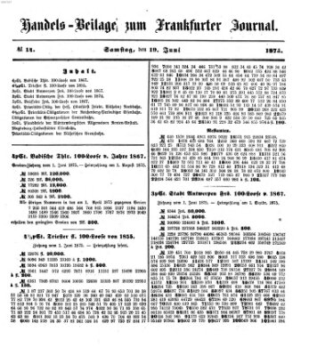 Frankfurter Journal. Handels-Beilage zum Frankfurter Journal (Frankfurter Journal) Samstag 19. Juni 1875