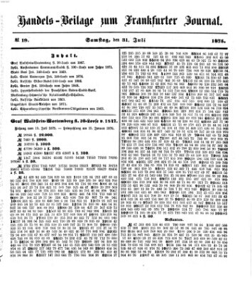 Frankfurter Journal. Handels-Beilage zum Frankfurter Journal (Frankfurter Journal) Samstag 31. Juli 1875