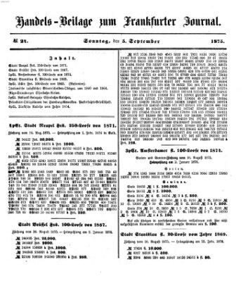 Frankfurter Journal. Handels-Beilage zum Frankfurter Journal (Frankfurter Journal) Sonntag 5. September 1875