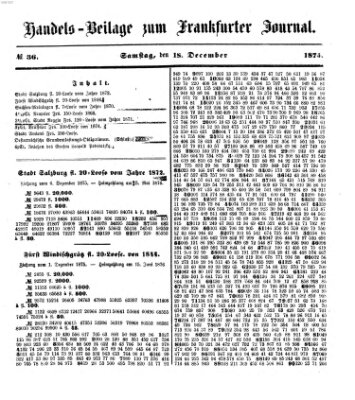 Frankfurter Journal. Handels-Beilage zum Frankfurter Journal (Frankfurter Journal) Samstag 18. Dezember 1875