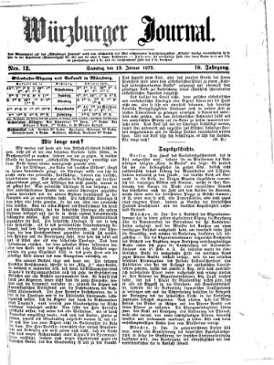 Würzburger Journal Samstag 13. Januar 1872