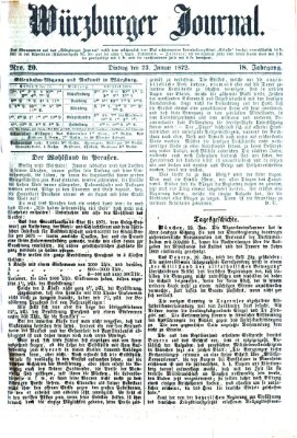 Würzburger Journal Dienstag 23. Januar 1872