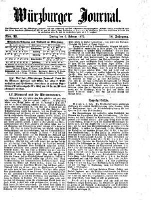 Würzburger Journal Dienstag 6. Februar 1872