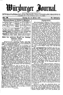 Würzburger Journal Samstag 10. Februar 1872