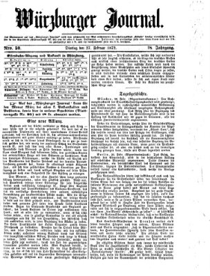 Würzburger Journal Dienstag 27. Februar 1872