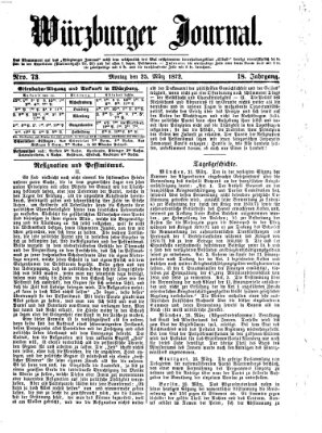 Würzburger Journal Montag 25. März 1872